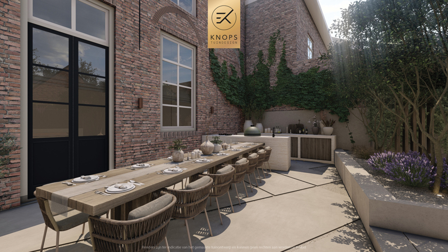 luxe stadstuin met overkapping italiaanse tuin mediterrane stadstuin exclusief tuinontwerp moderne overkapping buitenhaard met jacuzzi