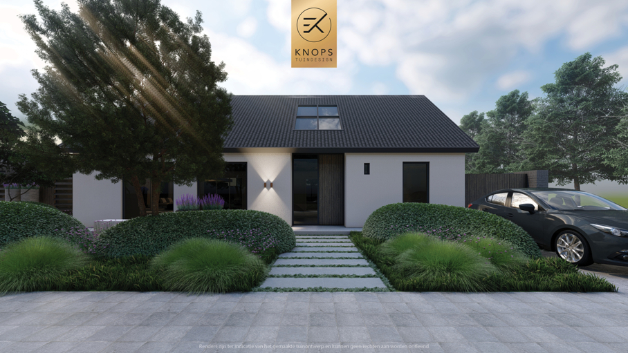 moderne villatuin met zwembad, luxe tuin, strak tuinontwerp, italiaanse tuin, mediterrane tuin, pizzaoven, buitenkeuken, pergola met blauwe regen, zonnebedden
