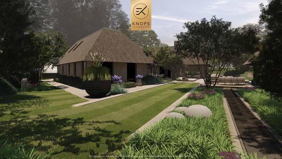 Unieke architectuur, tuin met zwembad, buitenkeuken, groene tuin, oprit
