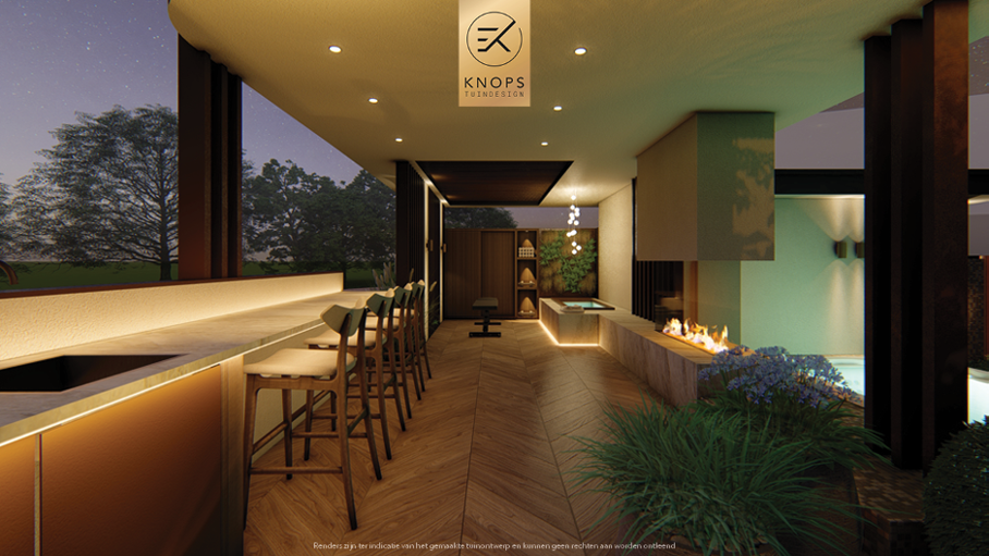 Unieke architectuur, overkapping met wellness, buitenkeuken met bar, tuin aan het water, groene tuin, jacuzzi