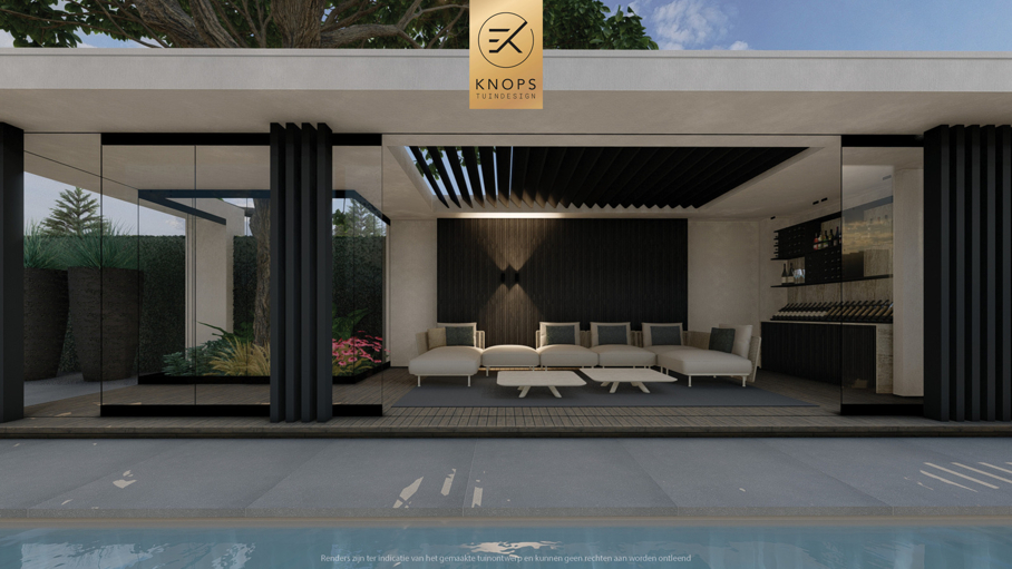 exclusief tuinontwerp, moderne tuin met groene sfeer, luxe tuin, moderne tuin, tuin met zwembad, buitenkeuken