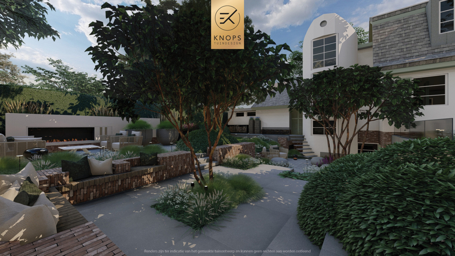 exclusief tuinontwerp, moderne tuin met groene sfeer, luxe tuin, moderne tuin, tuin met zwembad, buitenkeuken