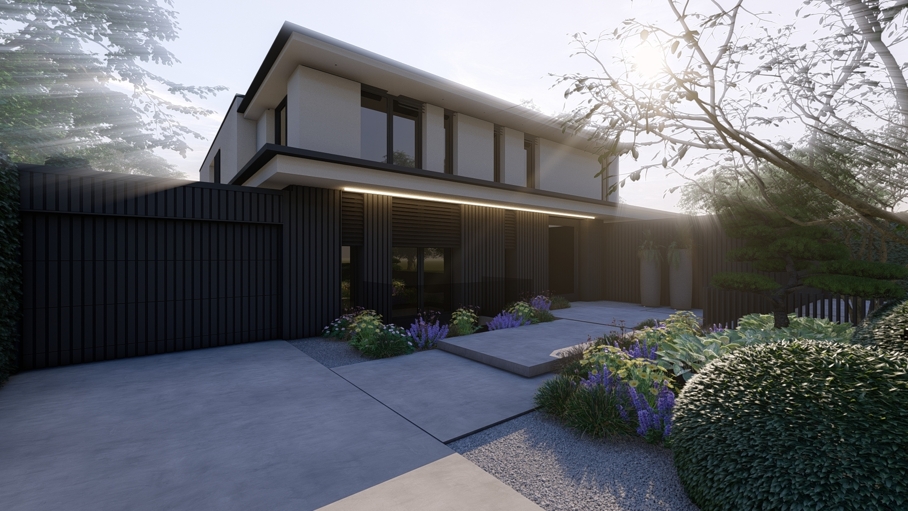 Cottage garden design, moderne cottage tuin, tuinontwerp, tuin met zwembad, poolhouse met sauna, groene tuin, Knops Tuindesign