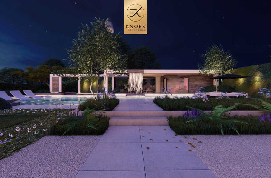 zwembad keramiek tuinarchitect luxcom tuinontwerp exclusief watergordijn overloopzwembad waterbedden urban living vsb wellness luxe zwembaden luxe tuinen nederland ibiza