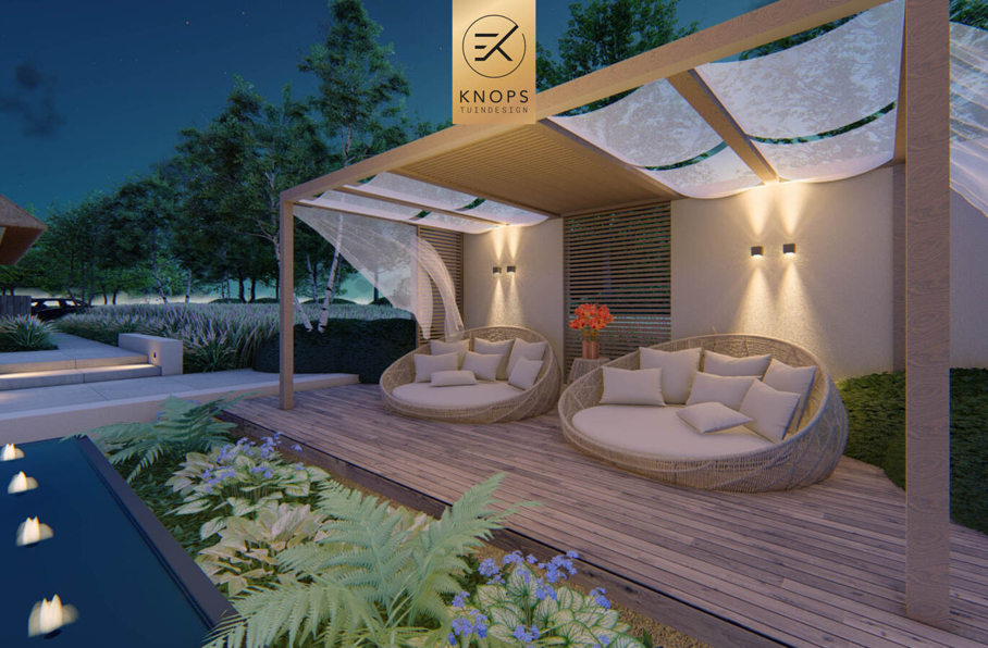 villatuin luxe wellness erik knops tuinarchitect tuinontwerper nederland exclusief 3D render high end tuinontwerp nederland