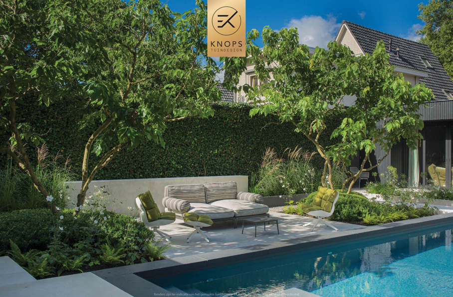 modern tuinontwerp stadstuin luxe tuin met zwembad mediterrane tuin luxury garden design exclusive garden villa garden