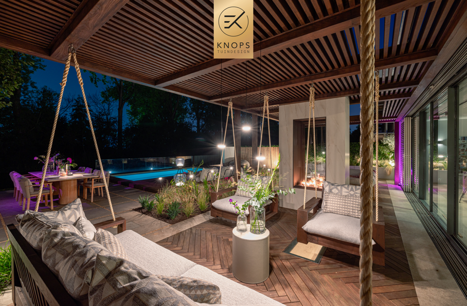Ibiza stijl modern tuinontwerp wellnesstuin luxe tuin met zwembad mediterrane tuin luxury garden design exclusive garden villa garden