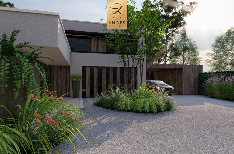 Totaalrenovatie vrijstaand villatuin overloopzwembad overnachting in eigen tuin boomhut jungletuin gym slaapplek patiotuin famillietuin tuinarchitect erik knops tuindesign