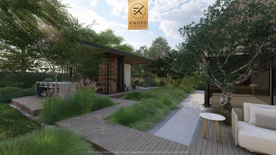 Luxe familietuin,exclusief tuinontwerp,moderne tuin,villatuin,zwemvijver,buitenverblijf,wellness,sport,luxe tuin