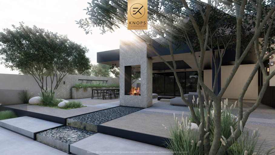 Modern tuinontwerp luxe tuin wellness garden ibiza garden garden design moderne Bali tuin bali garden exclusieve tuin met overloop zwembad modern boothuis wellness tuin