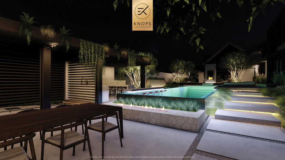 Modern tuinontwerp luxe tuin wellness garden ibiza garden garden design moderne Bali tuin bali garden exclusieve tuin met overloop zwembad modern boothuis wellness tuin