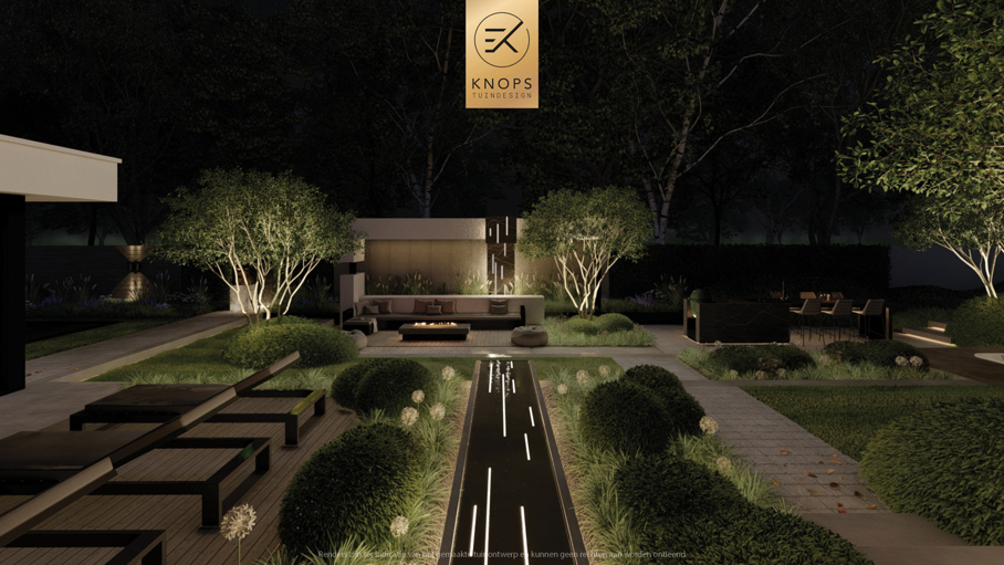Luxe villatuin moderne tuin tuinarchitectuur architectuur exclusieve tuin binnenzwembad buitenkeuken bonsaibomen speels tuinontwerp