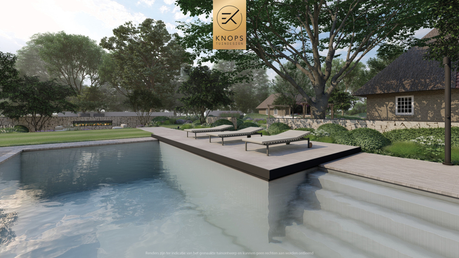 Moderne en monumentale villatuin, klassieke tuin, tuin met zwembad, luxe tuinontwerp