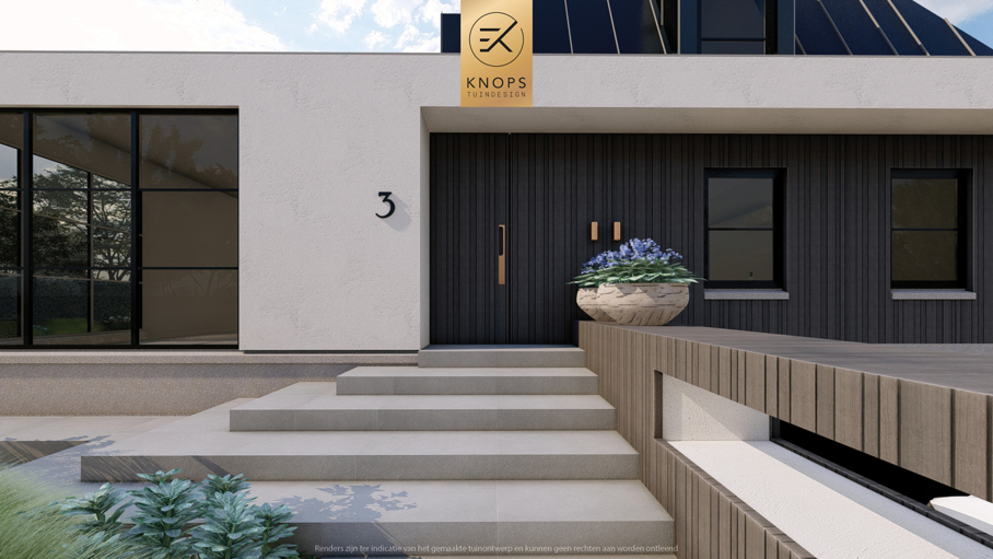 stoere villatuin moderne tuin strak tuinontwerp poolhouse buitenkeuken tuin met zwembad