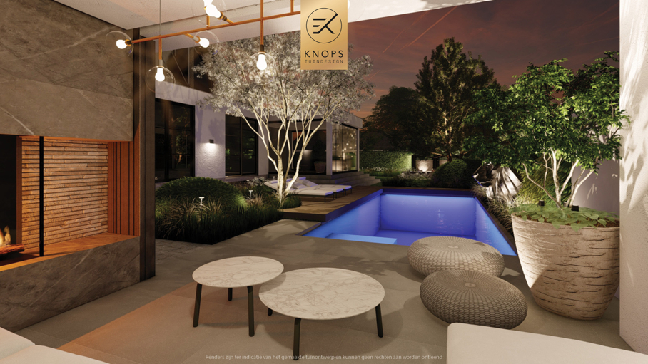 stoere villatuin moderne tuin strak tuinontwerp poolhouse buitenkeuken tuin met zwembad