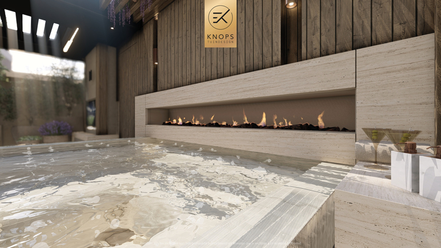 luxe stadstuin met overkapping italiaanse tuin mediterrane stadstuin exclusief tuinontwerp moderne overkapping buitenhaard met jacuzzi