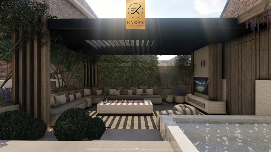 luxe stadstuin met overkapping italiaanse tuin mediterrane stadstuin exclusief tuinontwerp moderne overkapping buitenhaard met jacuzzi