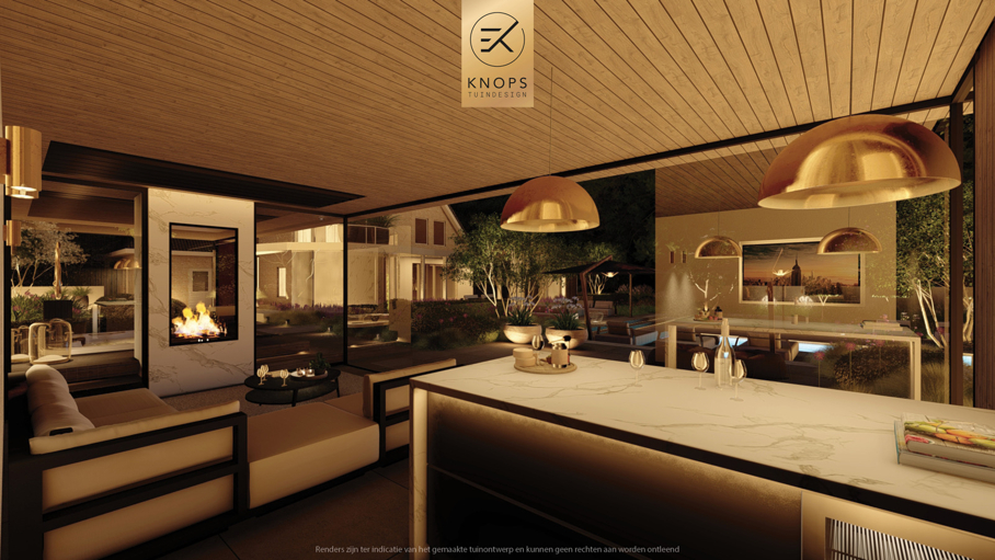 luxe familietuin exclusieve strakke tuin moderne achtertuin met zwembad poolhouse buitenverblijf met bar en buitenhaard jacuzzi wellness tuin exclusive garden design wellness garden swimmingpool luxury modern garden