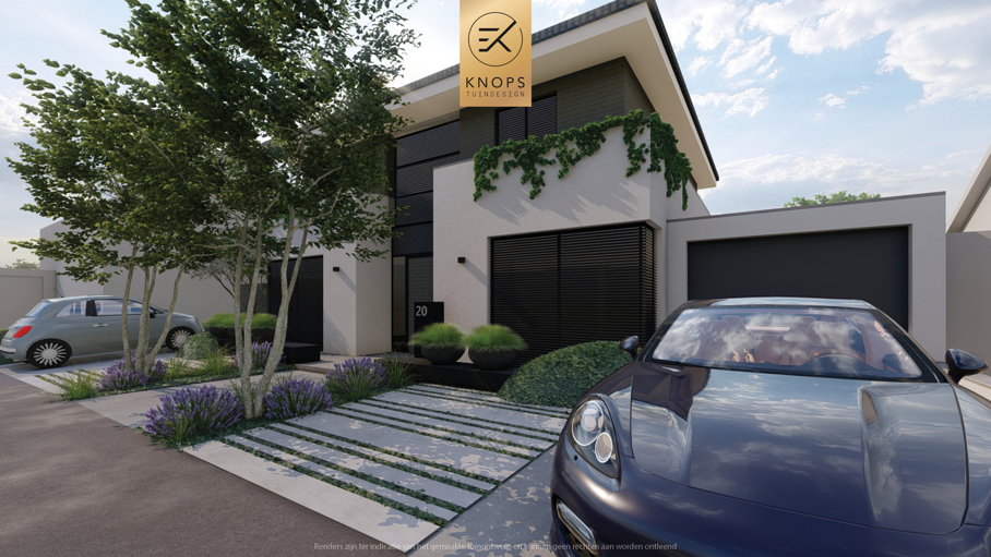 luxe tuinontwerp strakke tuin met zwembad overkapping met buitenkeuken hoogteverschillen jacuzzi wellness tuin moderne groene tuin exclusief tuinontwerp