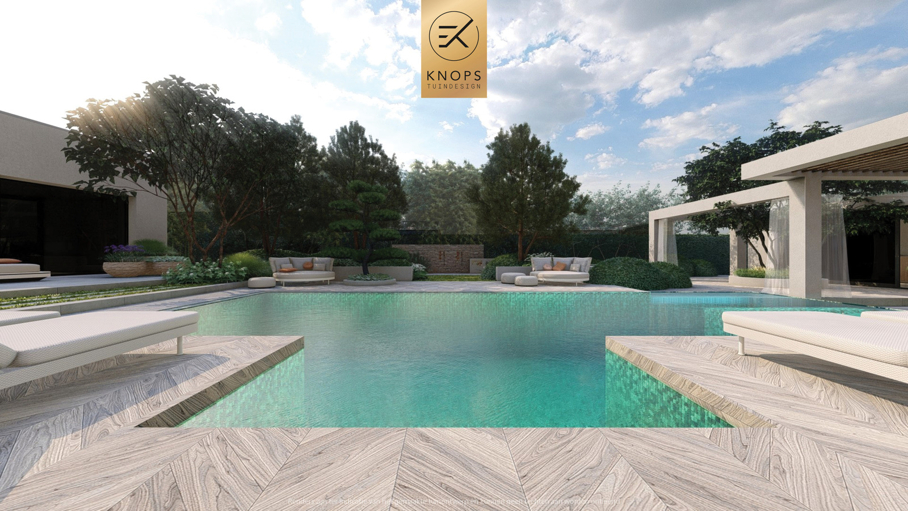 resort garden design, moderne tuin met zwembad, poolhouse, buitenverblijf, luxe tuinontwerp, exclusieve tuin met zwembad, mediterrane tuinontwerp
