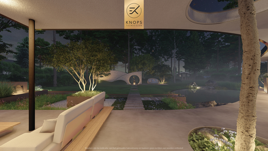 moderne bostuin tuin met zwembad zwemvijver luxe oprit uniek tuinontwerp organische vormen luxe tuin met wellness wellness garden forest garden garden with pond