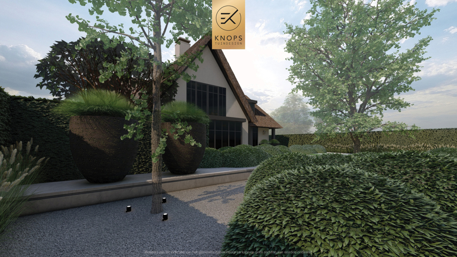 Moderne rustige tuin, kalm tuinontwerp, clean garden design, minimalistische tuin, luxe overkapping, poolhouse, strak tuinontwerp, exclusieve tuin