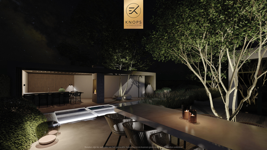 Moderne rustige tuin, kalm tuinontwerp, clean garden design, minimalistische tuin, luxe overkapping, poolhouse, strak tuinontwerp, exclusieve tuin
