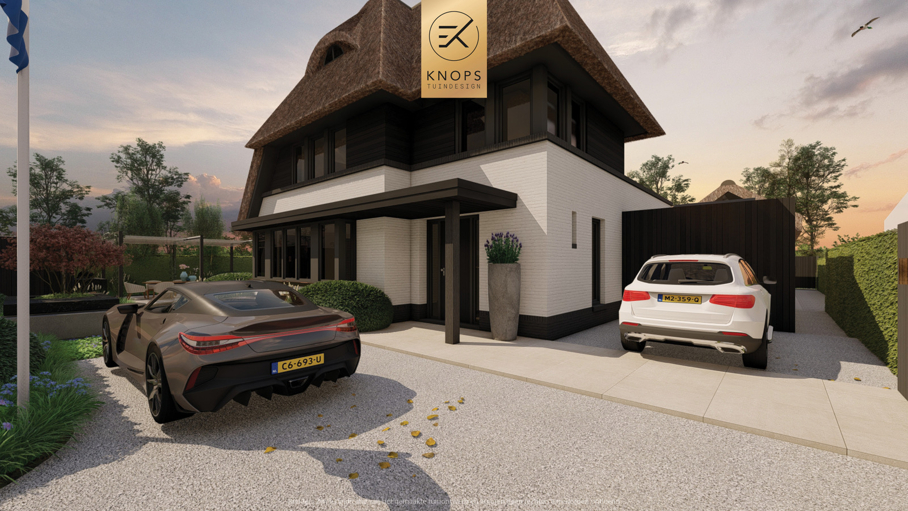 exclusief tuinontwerp, moderne tuin met gouden sfeer, luxe tuin, moderne tuin, tuin met zwembad, buitenkeuken, jacuzzi, whirlpool