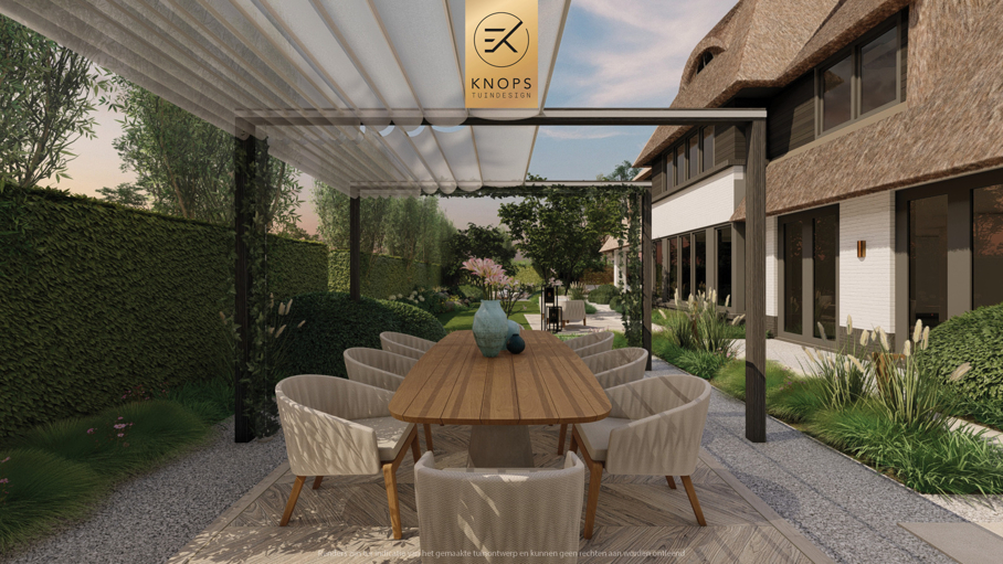 exclusief tuinontwerp, moderne tuin met gouden sfeer, luxe tuin, moderne tuin, tuin met zwembad, buitenkeuken, jacuzzi, whirlpool