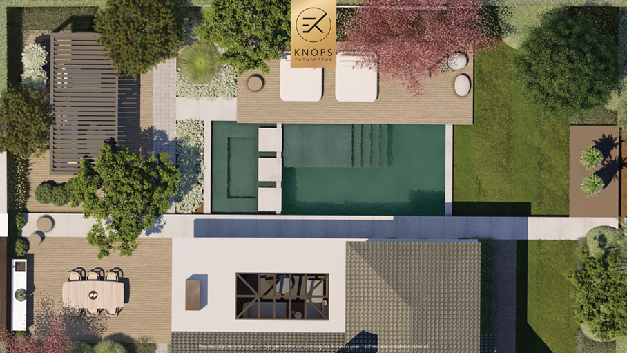 Unieke architectuur, tuin met zwembad, groene tuin, oprit, buitenkeuken, lounge met vuur