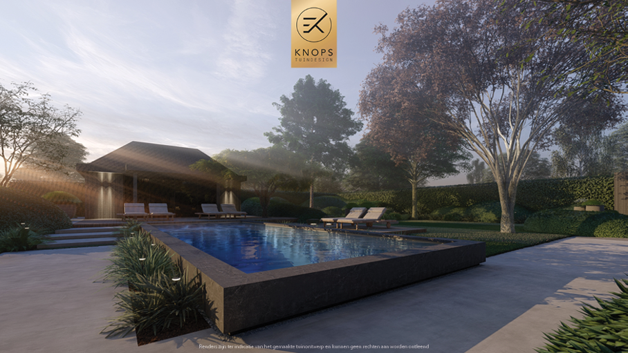 Unieke architectuur, tuin met zwembad, oprit, wellness, buitenkeuken, groene tuin