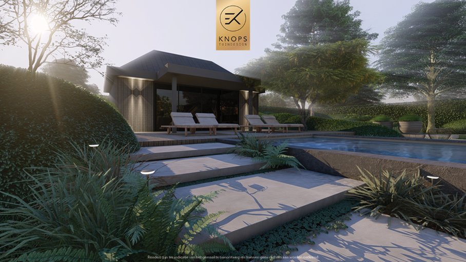 Unieke architectuur, tuin met zwembad, oprit, wellness, buitenkeuken, groene tuin