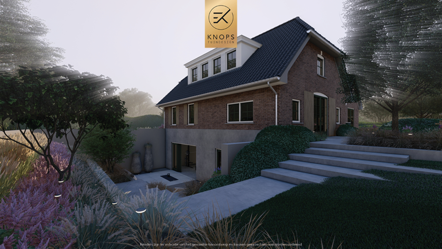 Unieke architectuur, strakke lijnen, groene tuin, oprit, buitenkeuken