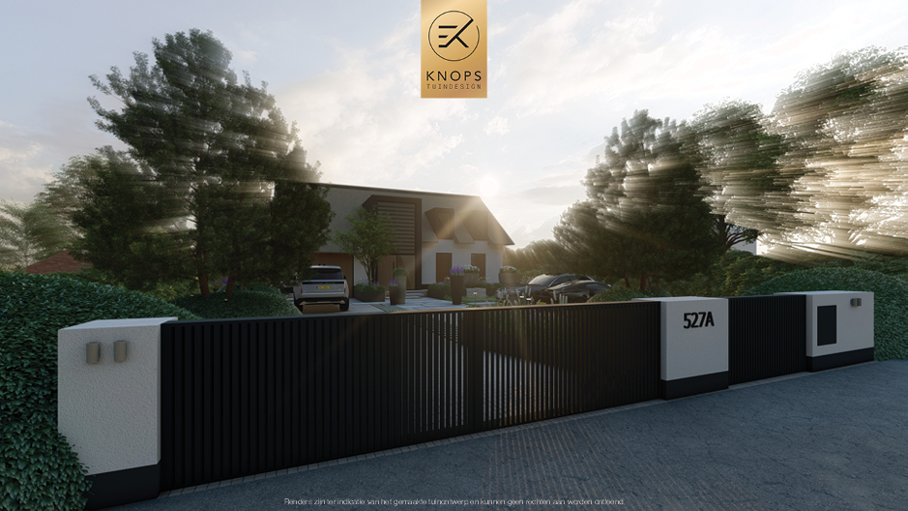 Unieke architectuur met hoogtes, tuin met hoogtes, tuin met zwembad, zitkuil met vuur, poolhouse met buitenkeuken, groene tuin, verlichting, jacuzzi