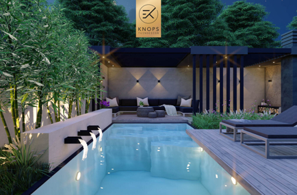 Kleine stadstuin met luxe wellness 
