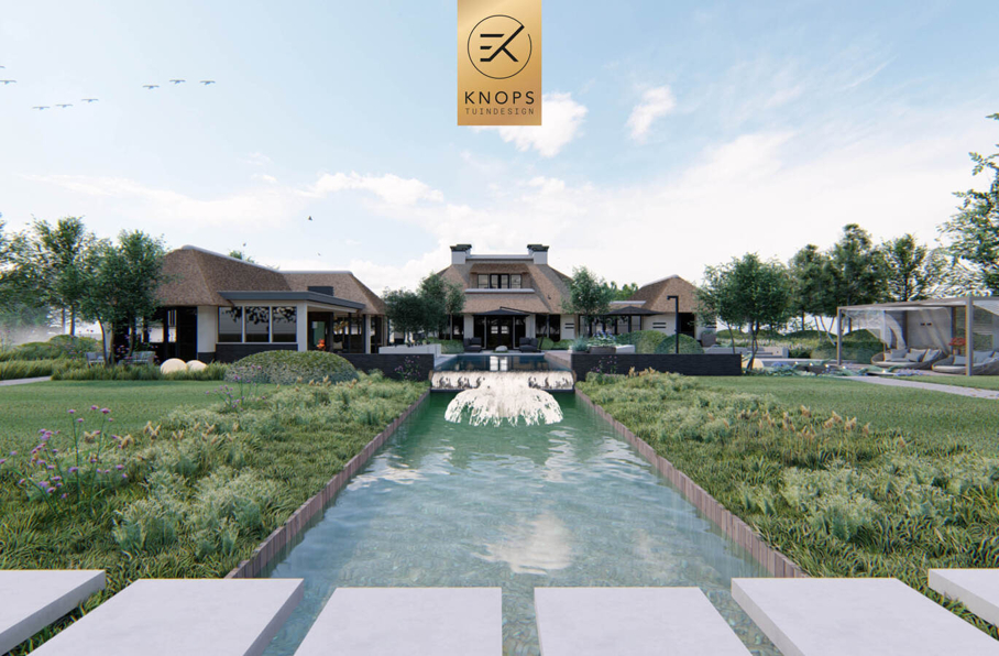 villatuin luxe wellness erik knops tuinarchitect tuinontwerper nederland exclusief 3D render high end tuinontwerp nederland