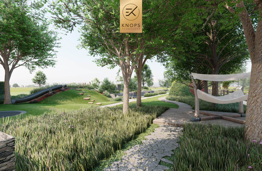 Villatuin zwemparadijs overloopzwembad bijzonder zwembad mozaiek keramiek sedumdak beschut poolhouse buitenleven buitenhaard vlonder tuinontwerp luxe designtuin hoog design wellnesstuin meerstammige bomen luxe erik knops tuindesign