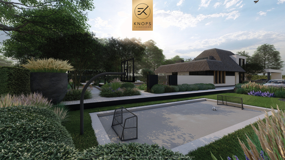 Luxe familietuin,exclusief tuinontwerp,moderne tuin,villatuin,zwemvijver,buitenverblijf,wellness,sport,luxe tuin