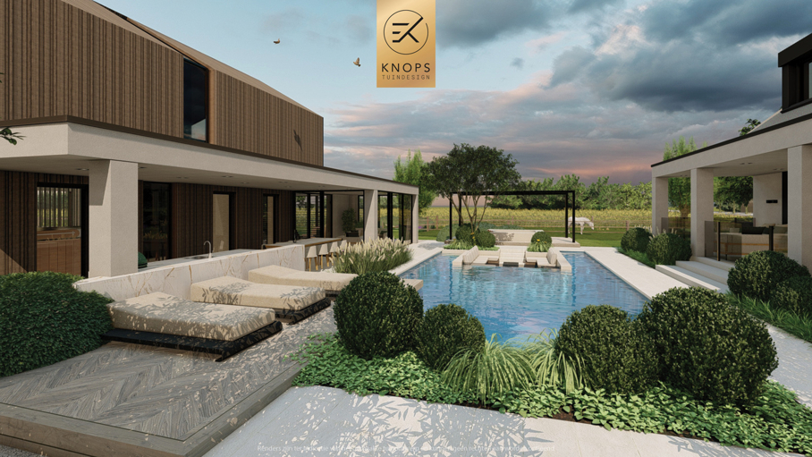 moderne entree, landhuis met moderne tuin, strakke tuin, exclusief tuinontwerp, ranch tuin, paardenstal, paardentuin, exclusief zwembad, moderner garten, piscine exclusive, diseño de jardines, jardin con piscina