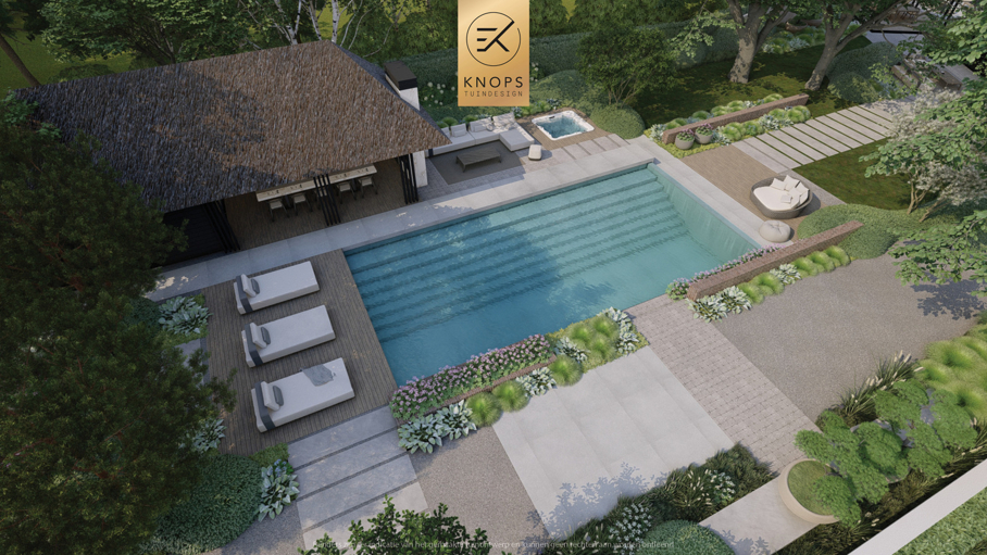 moderne tuin historisch pand luxe entree exclusief tuinontwerp modern zwembad poolhouse met sauna buitendouche exclusive garden design luxury garden modern garden
