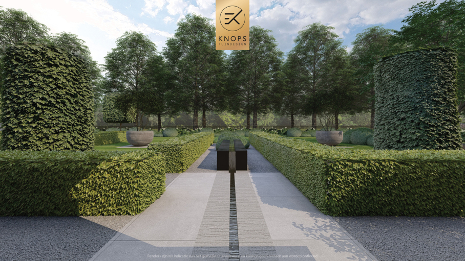 Moderne rustige tuin, tuin met kuil, keldertuin, kalm tuinontwerp, clean garden design, minimalistische tuin, luxe overkapping, poolhouse, strak tuinontwerp, exclusieve tuin