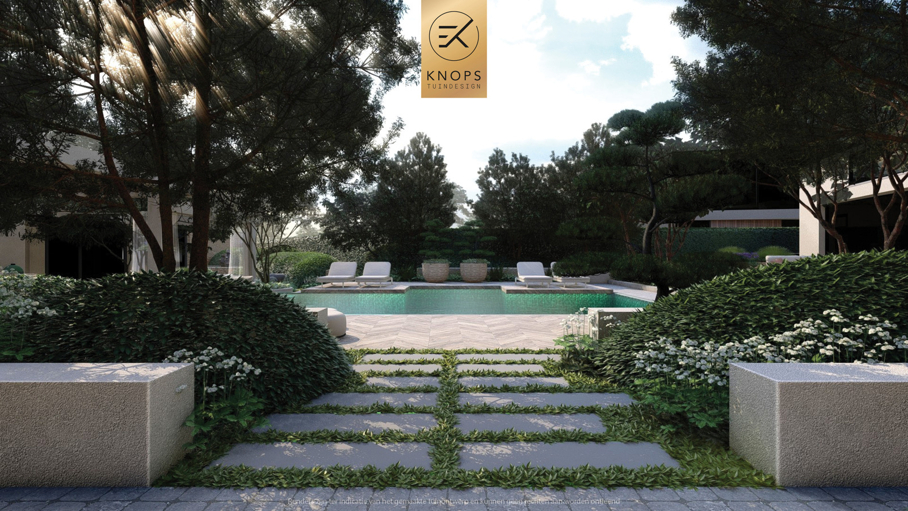 resort garden design, moderne tuin met zwembad, poolhouse, buitenverblijf, luxe tuinontwerp, exclusieve tuin met zwembad, mediterrane tuinontwerp