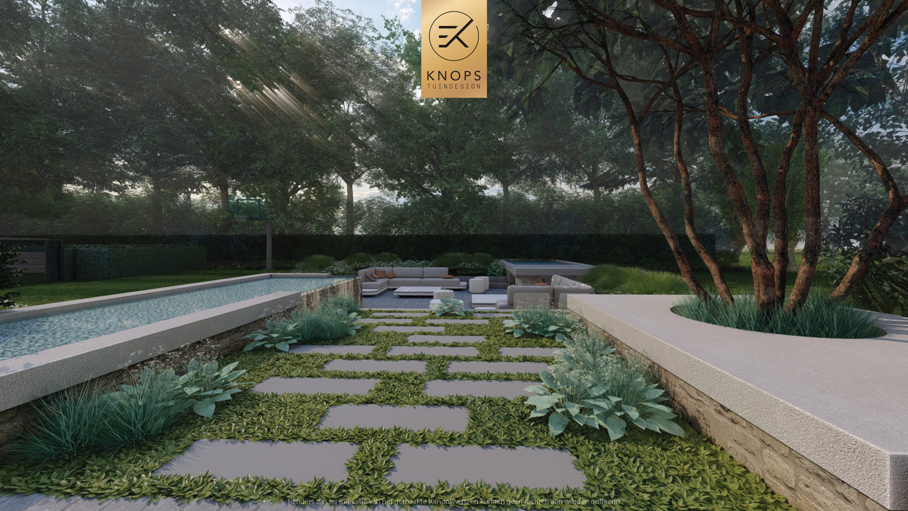 resort garden design, moderne tuin met zwembad, poolhouse, buitenverblijf, luxe tuinontwerp, exclusieve tuin met zwembad, mediterrane tuinontwerp