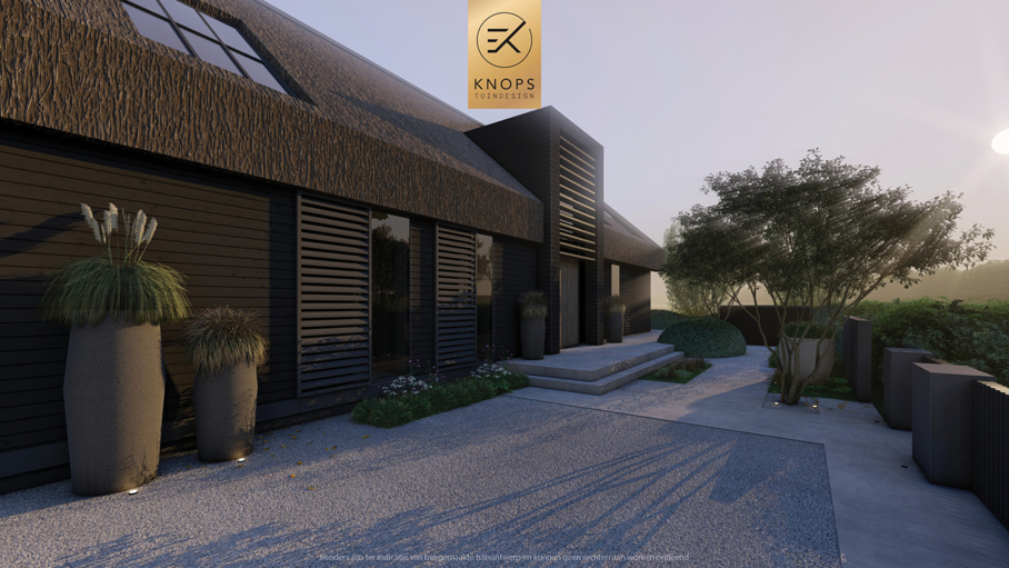 moderne schuurwoning, landschappelijke tuin, bali tuin, resort tuin, zwembad, tropische tuin, vakantie sfeer, buitenkeuken, moderne strakke tuin, pergola, blauwe regen, wisteria, klimplant, daybeds, relax garden, modern garden, tropical garden