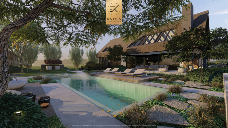 moderne schuurwoning, landschappelijke tuin, bali tuin, resort tuin, zwembad, tropische tuin, vakantie sfeer, buitenkeuken, moderne strakke tuin, pergola, blauwe regen, wisteria, klimplant, daybeds, relax garden, modern garden, tropical garden