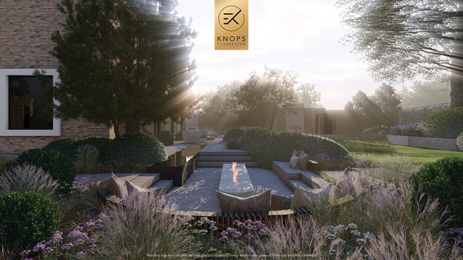 Unieke architectuur, tuin met zwemvijver, Uniek poolhouse, zitkuil met vuur, groene tuin, waterspiegel, moderne patio