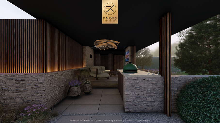 Unieke architectuur, tuin met zwemvijver, Uniek poolhouse, zitkuil met vuur, groene tuin, waterspiegel, moderne patio