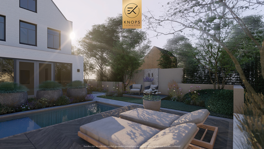 Unieke architectuur, tuin met zwembad, zitkuil met vuur, poolhouse met haard, groene tuin