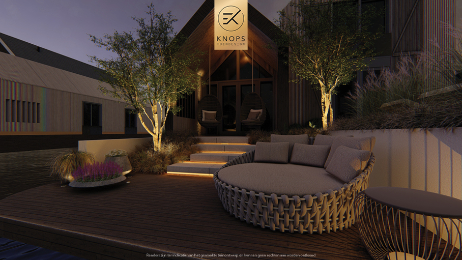 Unieke architectuur met ronde vormen, tuin met zwembad, zitkuil met vuur, oprit, groene tuin, poolhouse met wellness