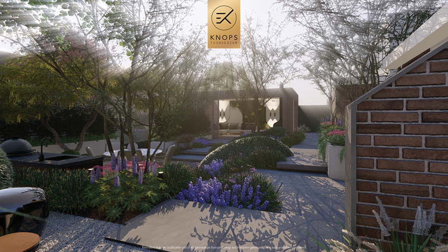 Unieke architectuur, groene tuin, overkapping met lounge, buitenkeuken, oprit